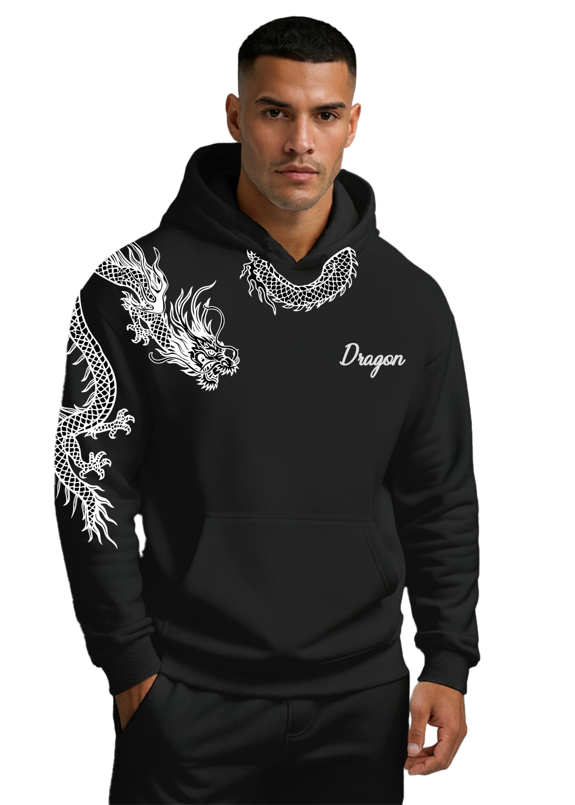 peppyzone Men’s Dragon Printed Hooded Sweatshirt | Winter Hoodie for Men with Soft Fleece Interior | Warm Cotton Hoodie Winter Season | Regular Fit-picture-56
