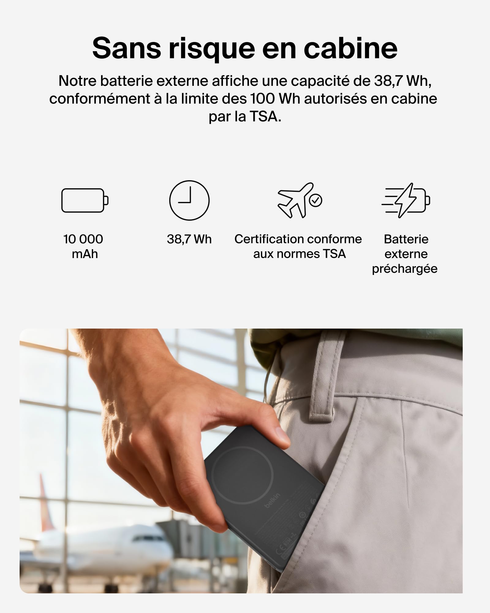 Belkin BoostCharge Batterie Externe Magnétique 10 000 mAh - Noir