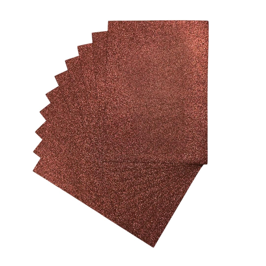 Pack of 10 A4 Brown Glitter EVA Foam Sheets