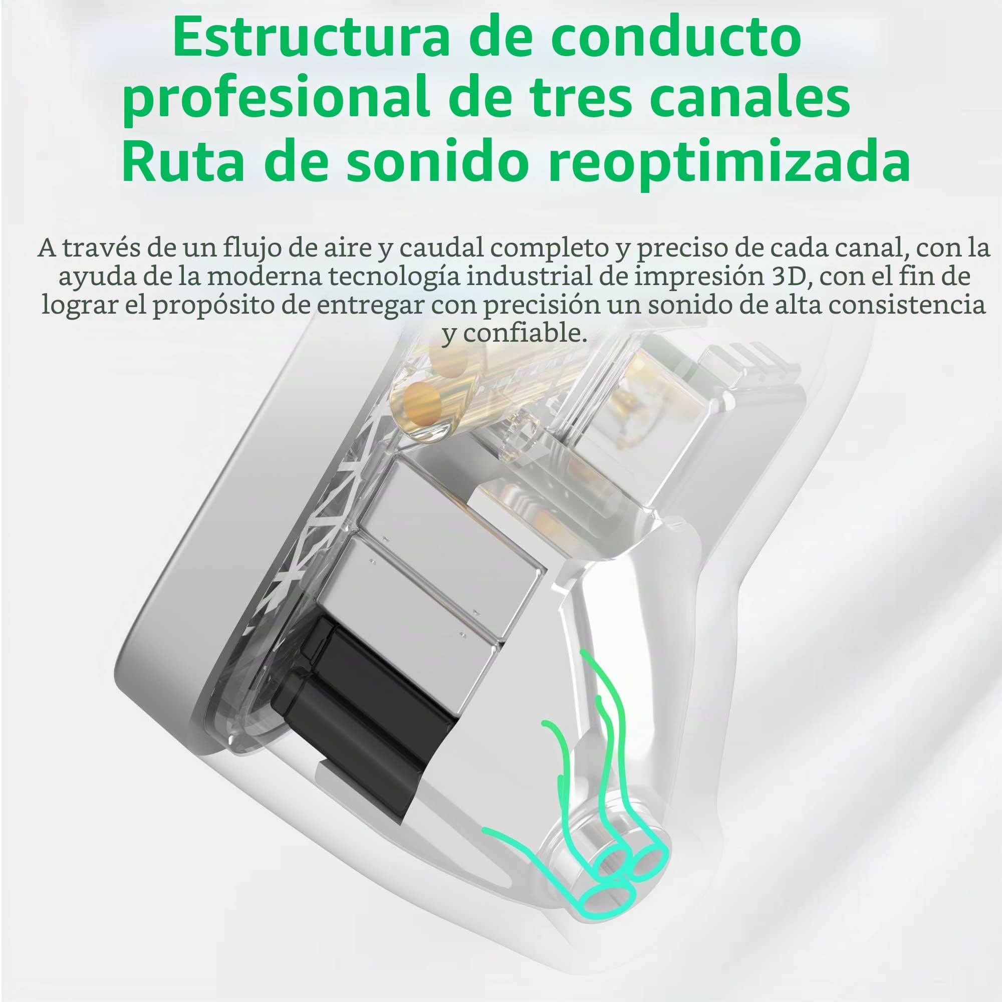 KEEPHIFI KZ AS16 PRO Auriculares In Ear Monitor,8BA Audífonos con Cable HIFI IEM,División de Frecuencia Electrónica PCB,Estructura de Canal de Tres Canales,Audífonos de 20 a 40 kHz para Músicos,Gaming