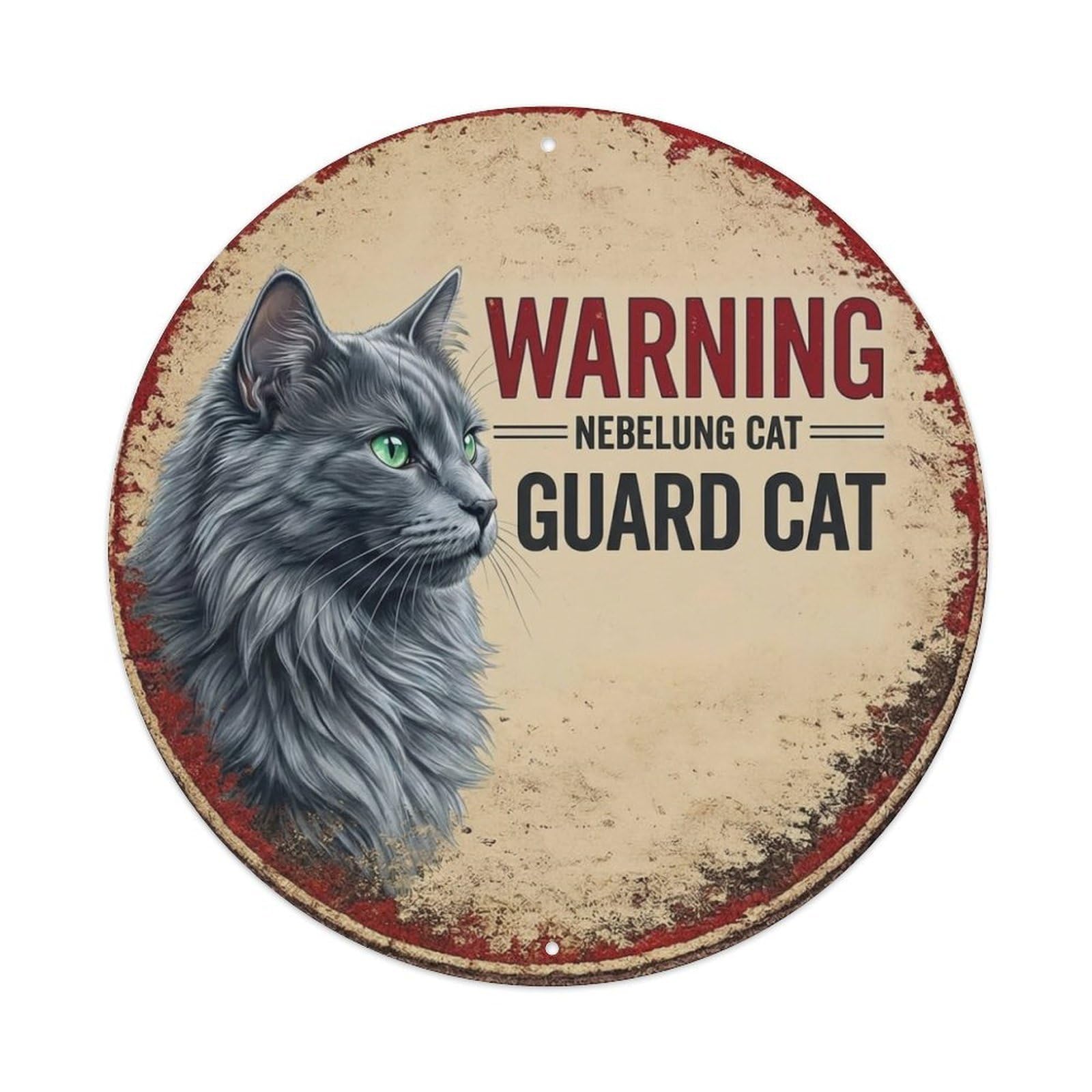 Tgrcjimh Style Metal Tin Sign Vintage Warning Nebelung Cat