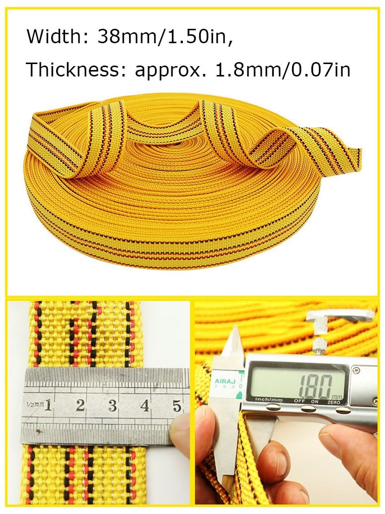 Cinghie A Cricchetto, 1.50in， In Poliestere Resistente, Con Gancio A J, Fissaggio Del Carico Per Biciclette, Camion, Rimorchi, Tetto Aut（Gialle， 1 Pezzo）(L 5m/196.9in)