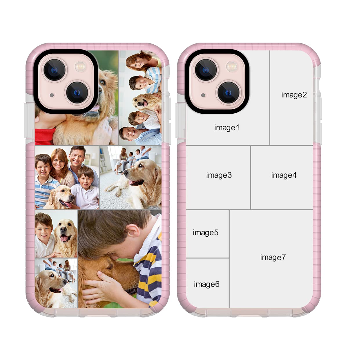 Styletify Personalized Photo Phone Case for iPhone 13, Multi-Picture Collage Customized Picture Case Custom Impact Cases Shockproof Anti-Scratch