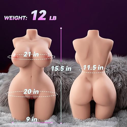 Miniatura 7 de Baquick Muñeca sexual para hombres, 9 libras, juguetes sexuales para adultos, TPR, tamaño reducido, doble canal, realista, coño, juguete anal,