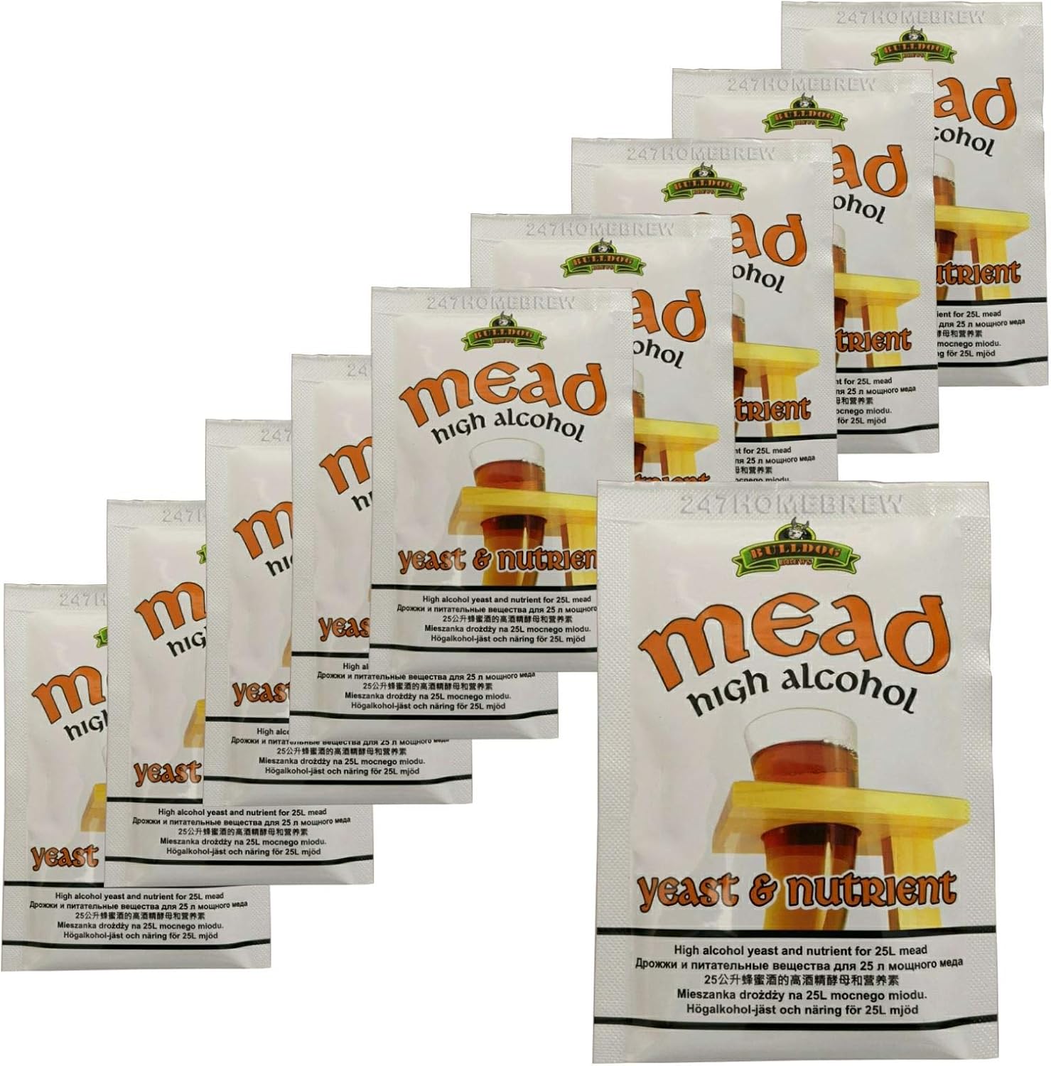 10x Bulldog Mead Yeast & Nutrient High Alcohol 28g for 2025L Amazon.co.uk Home & Kitchen