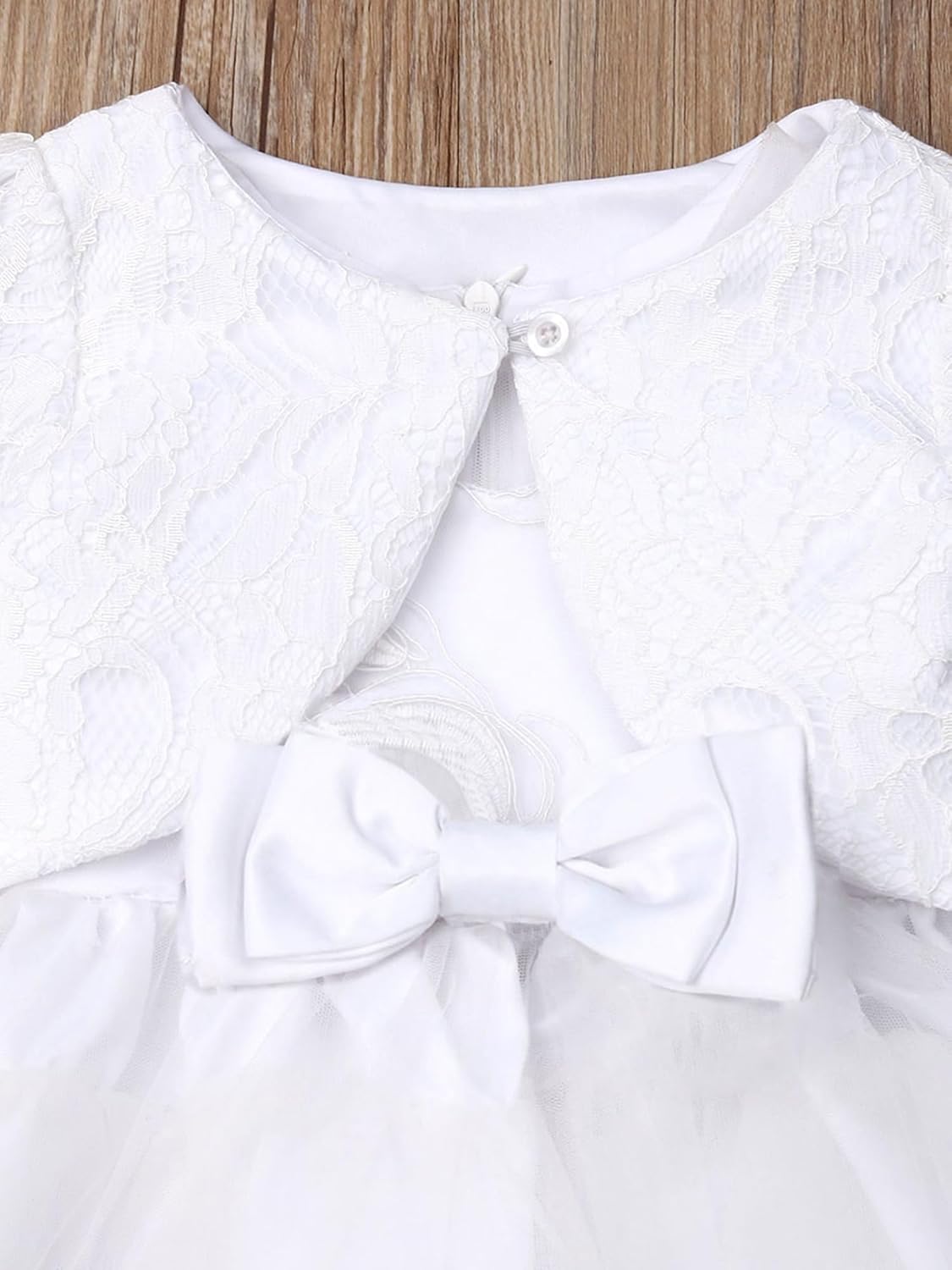 Newborn Baby Girl Christening Dress White Lace Baptism Dresses Tutu Birthday Party Princess Dresses with Hat Outfits - Image 5