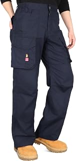 BOCOMAL Men's Stretch FR Cargo Pants Lightweight Ripstop Relaxed Boot Cut