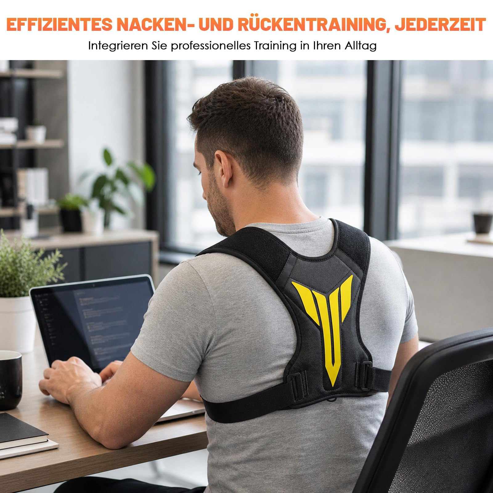 EMS Trainingsgerät für Nacken & Rücken, EMS Gerät Muskelaufbau mit Display-Fernbedienung,30 Intensitätsstufen,10 Modi, EMS Trainer zur Nacken Muskelstimulation,Rückentrainer Nackentrainer