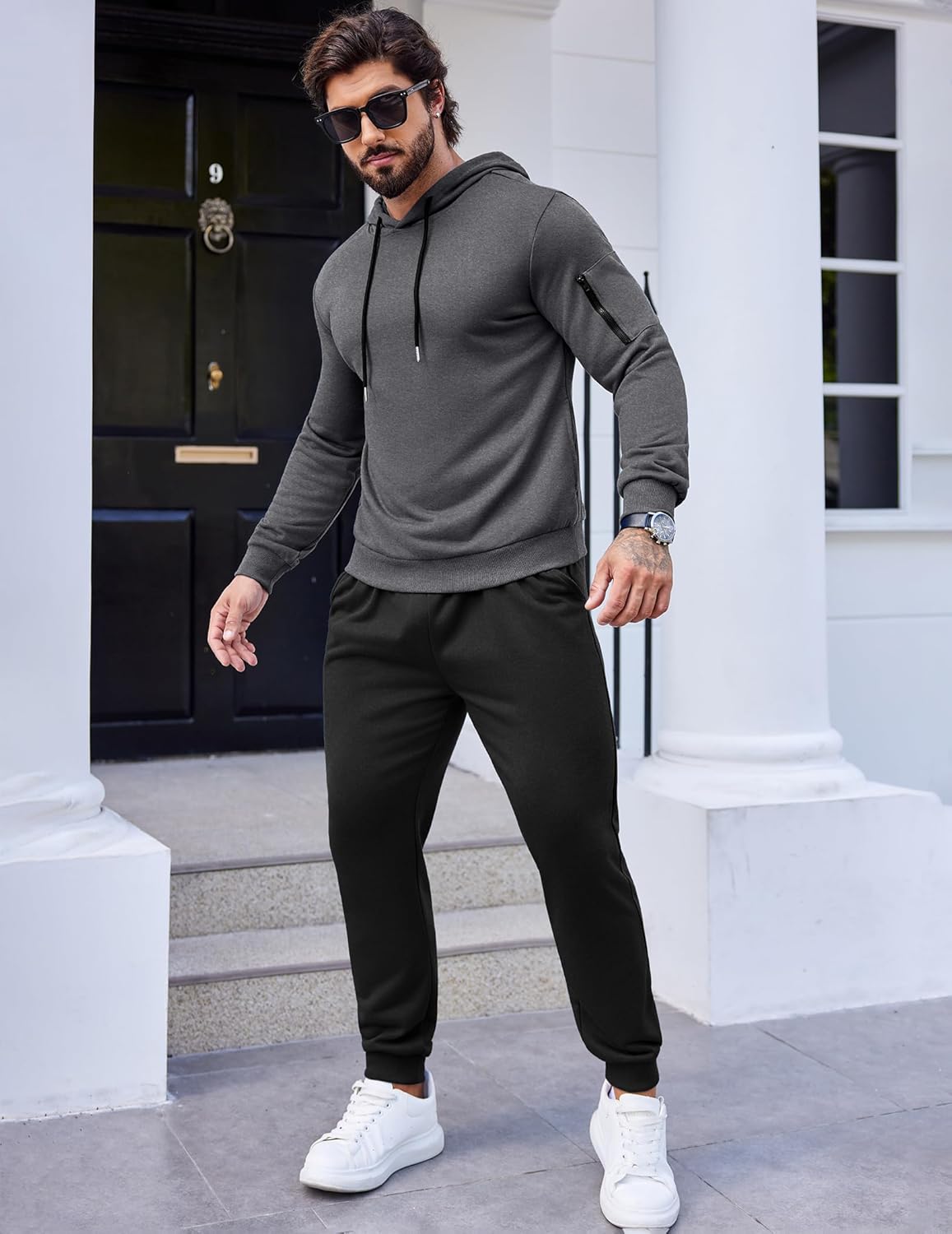 COOFANDY Men's Tracksuit 2 Piece Hooded Athletic Sweatsuits Casual Running Jogging Sport Suit Sets - Image 3