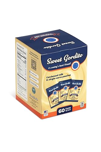 Sweet Gordito - Crema de leche condensada endulzada individual - (60 unidades) Cremas individuales de café, no refrigeradas, para café y té,