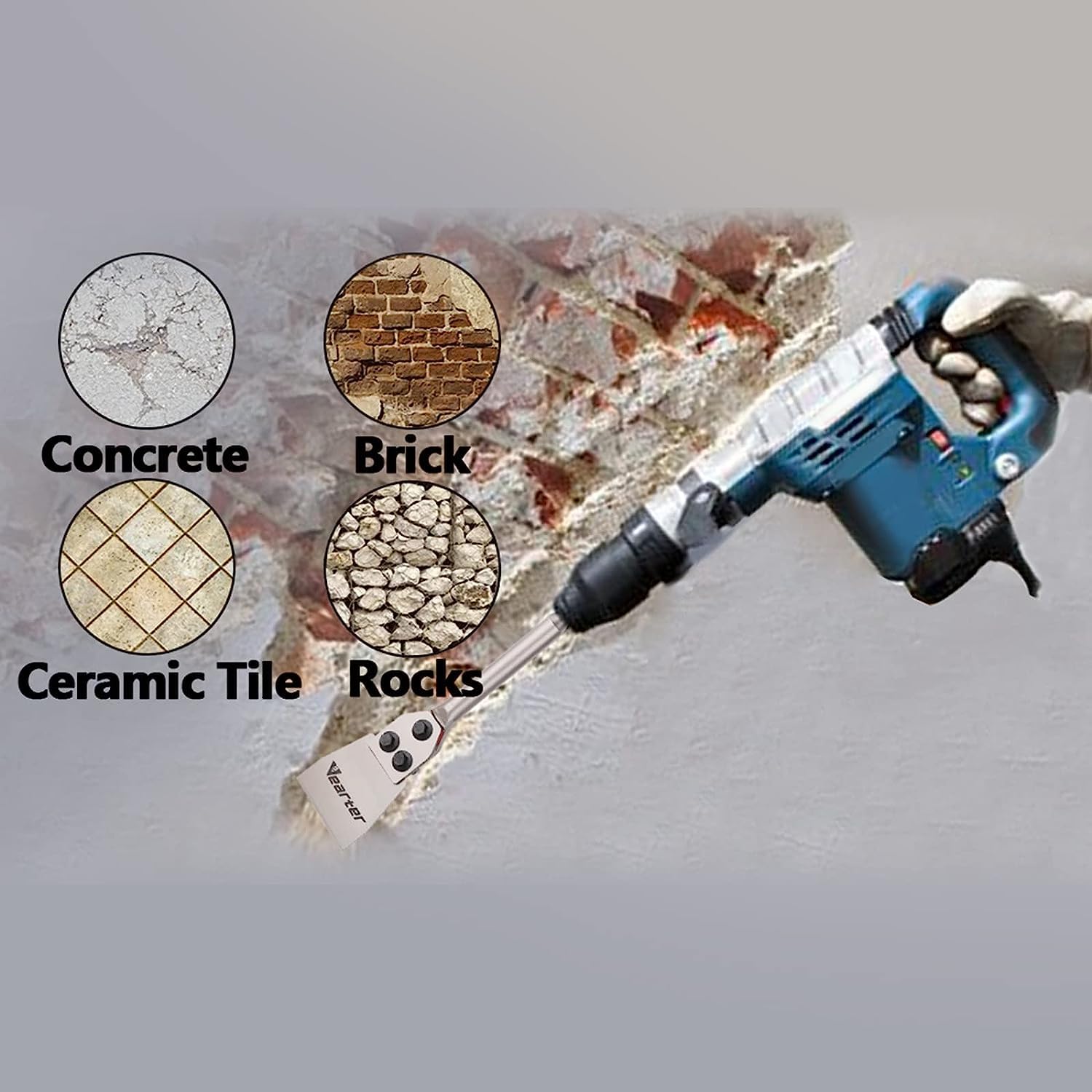 SDS Plus, scalpello per stucco, 300 x 100 mm, raschietto per pavimenti 40CrMo, scalpello per piastrelle, colla per pavimenti, linoleum, colla per piastrelle, colore