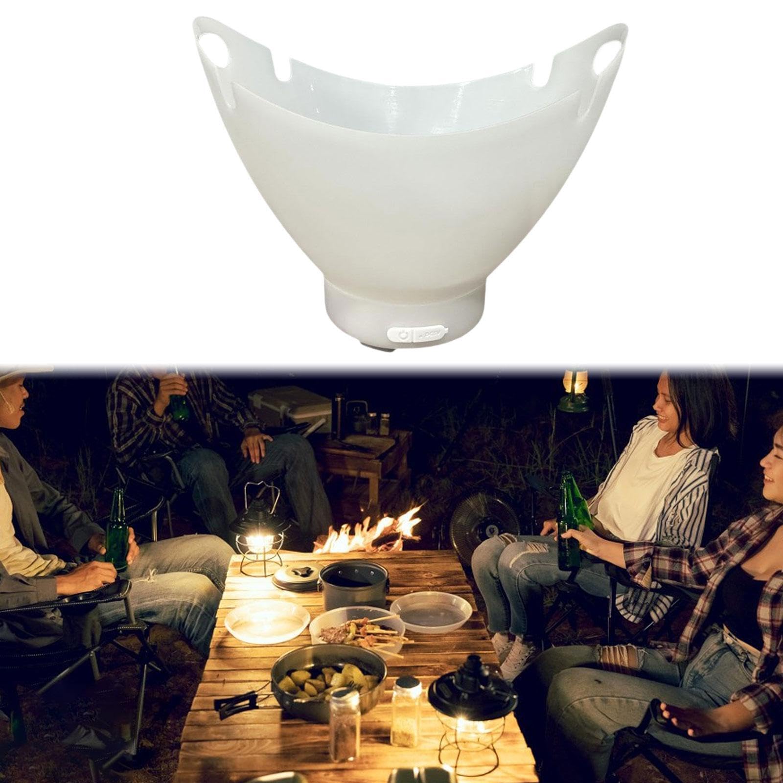 Eiskübel mit LED Beleuchtung für Champagner, Sommerfeste, Grillpartys und andere Feiern (7 Liter) – ideal für Getränkeflaschen und Bier.