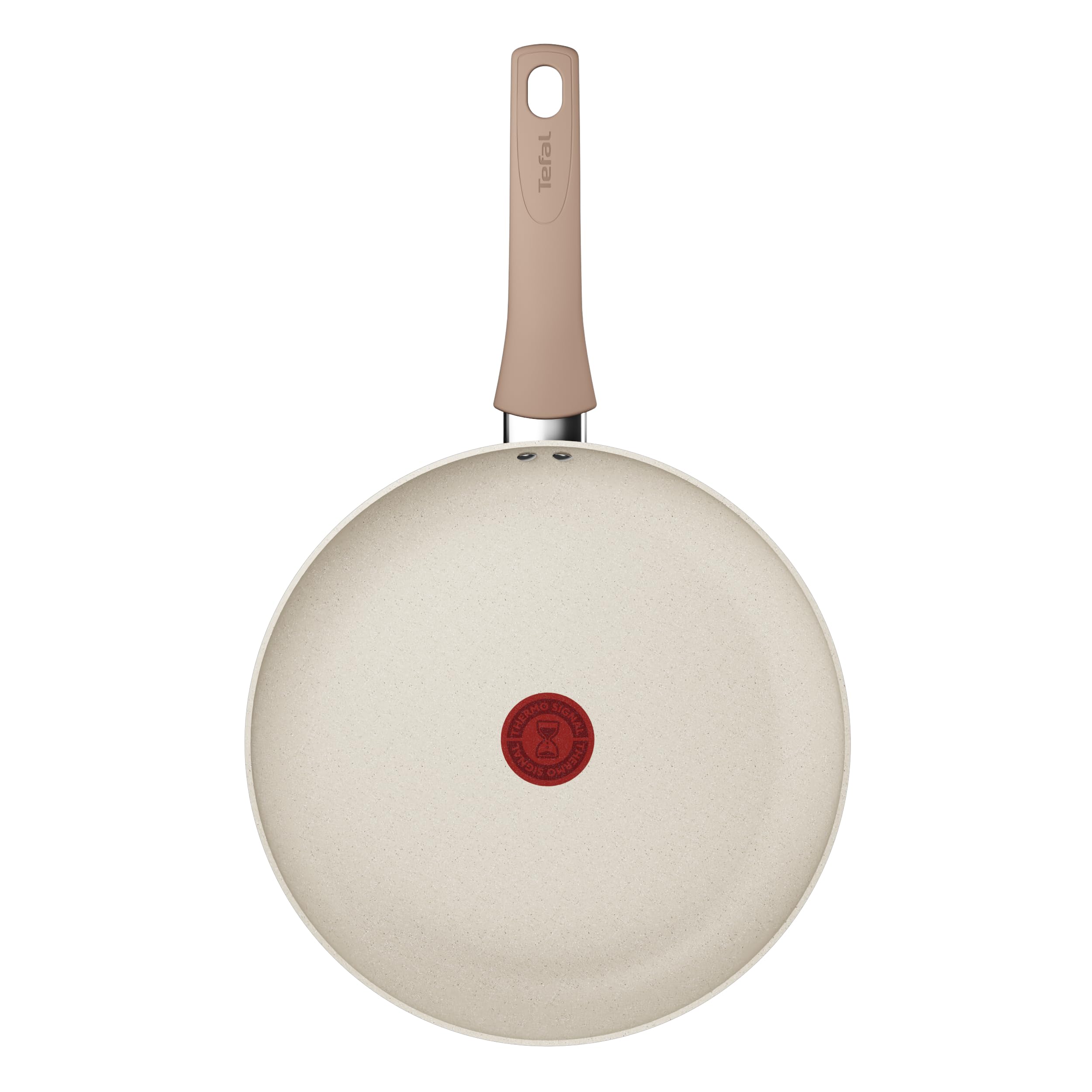 Tefal Stone White, 7-częściowy zestaw kuchenny, patelnie 20/24/28 cm, patelnie z pokrywką 16/24 cm, stały uchwyt, powłoka nieprzywierająca, korpus z aluminium w 100% z recyklingu, wskaźnik temperatury