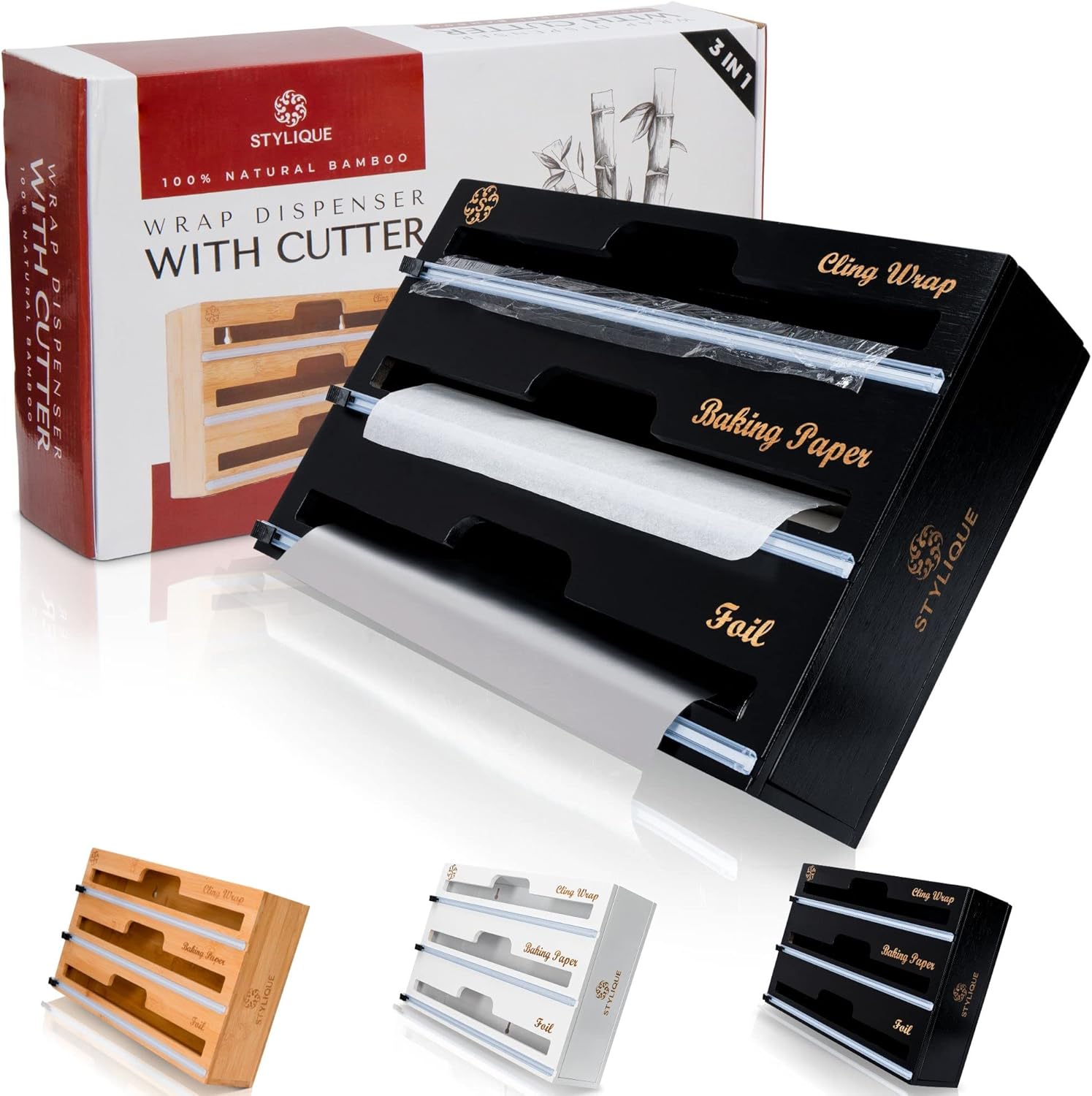 3 in 1 Foil and Cling Wrap Organiser (Aussie sizes) for Kitchen Storage