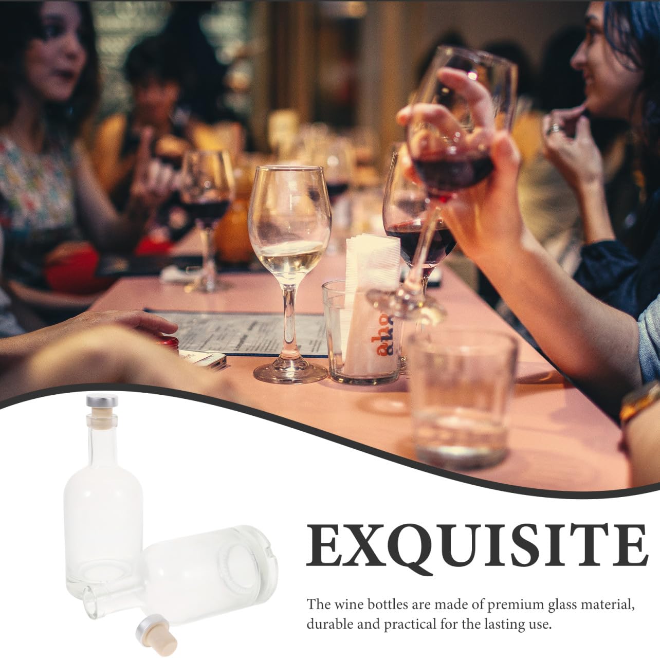 2 Stück-pack Dickwandige Glasflasche 375ml mit Breiter Öffnung