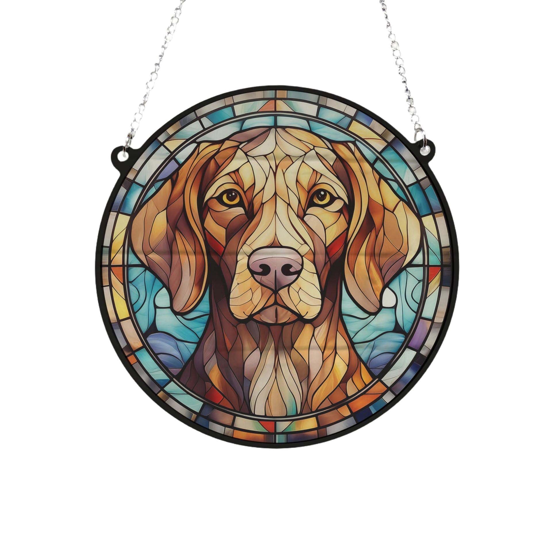 Vizsla Stained Glass Effect Suncatcher Gift for Dog Lovers - 13cm