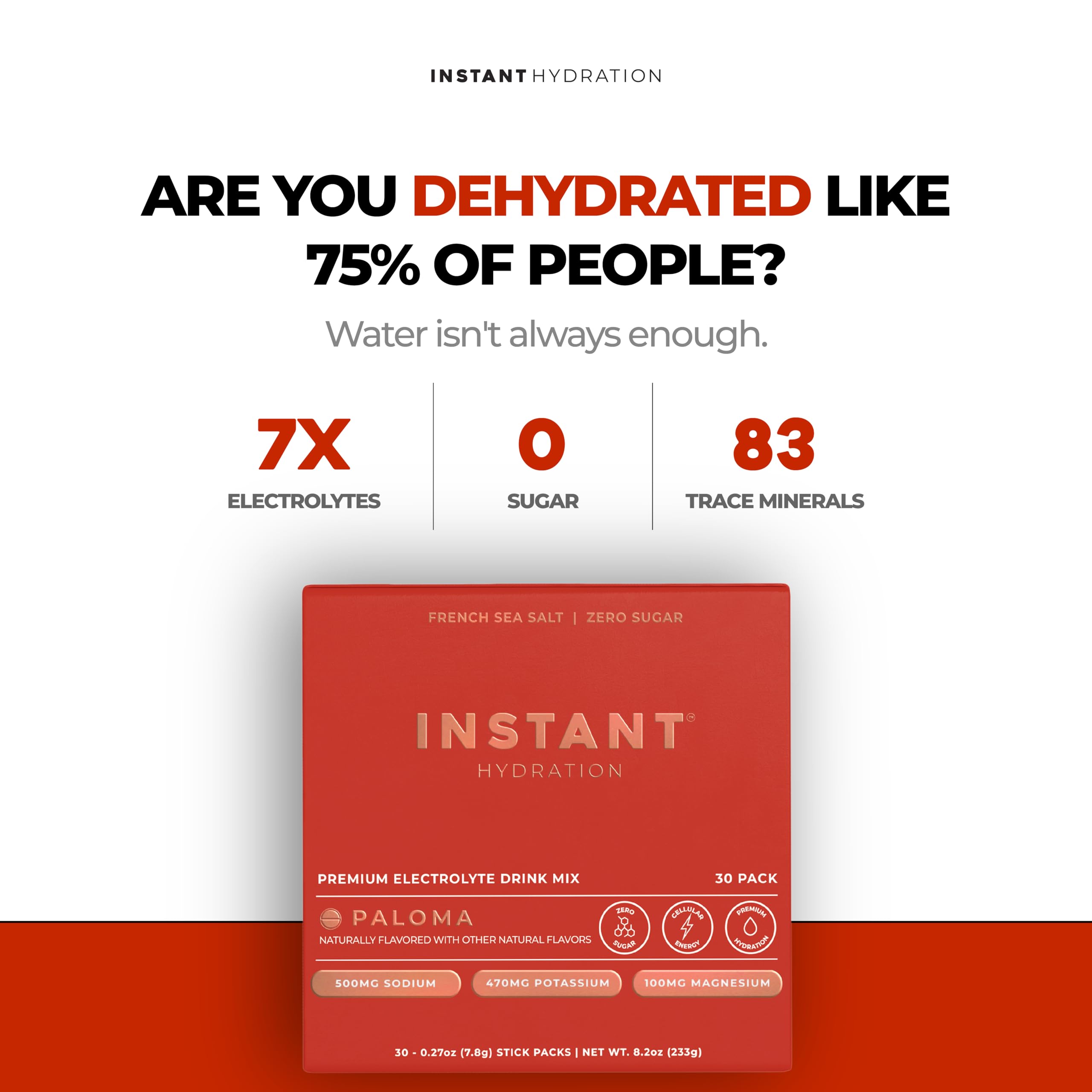 Instant Hydration Electrolytes Powder Packets - Paloma Electrolyte Drink Mix - Zero Sugar - Keto, Vegan, Gluten-Free, Non-GMO - Boost Recovery, Brain Health, Muscle & Tissue Support- 30 Sticks — Amazon image 2
