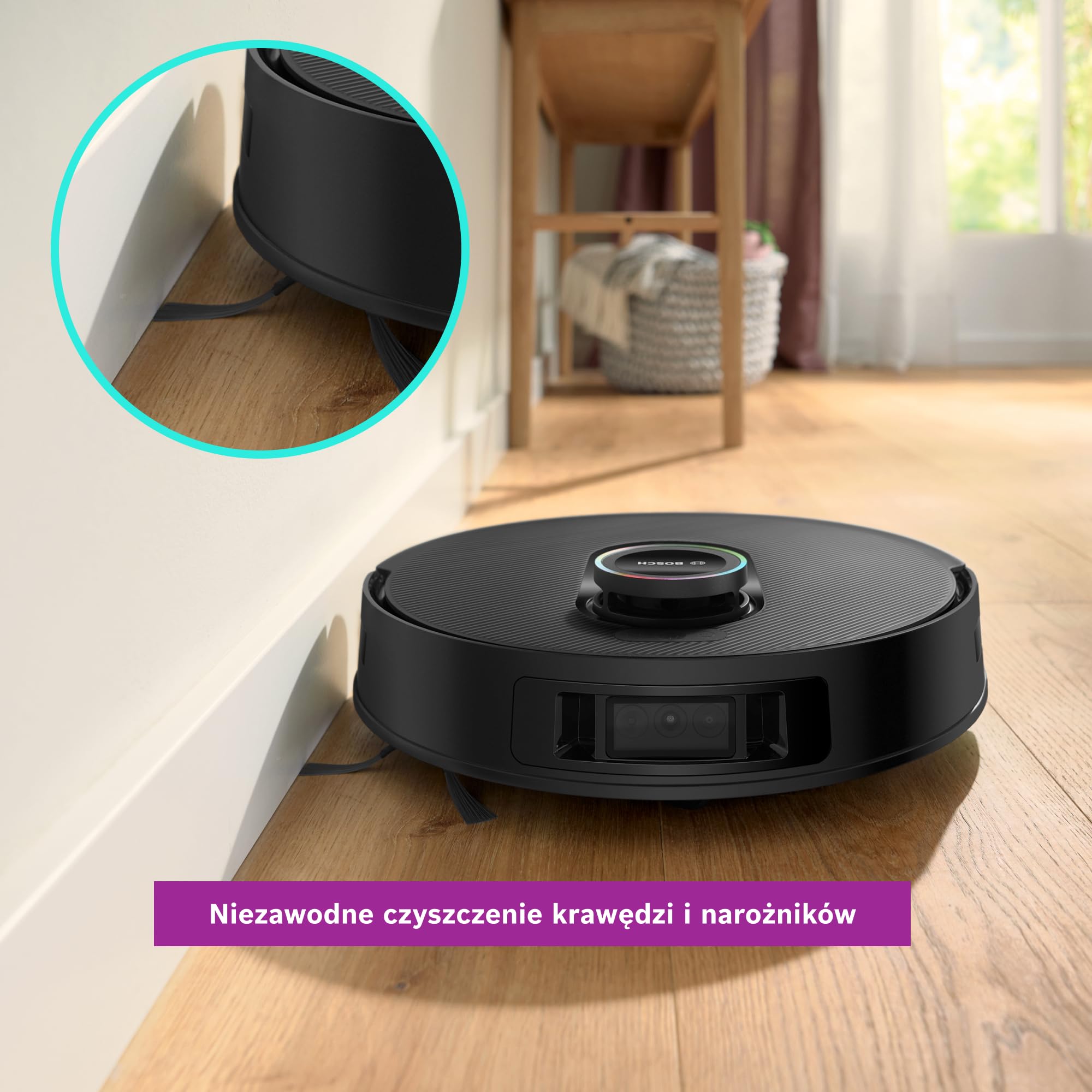 Bosch Boczna szczotka BHZRSB do wszystkich robotów sprzątających Spotless, skuteczne czyszczenie krawędzi i narożników, odłączana konstrukcja
