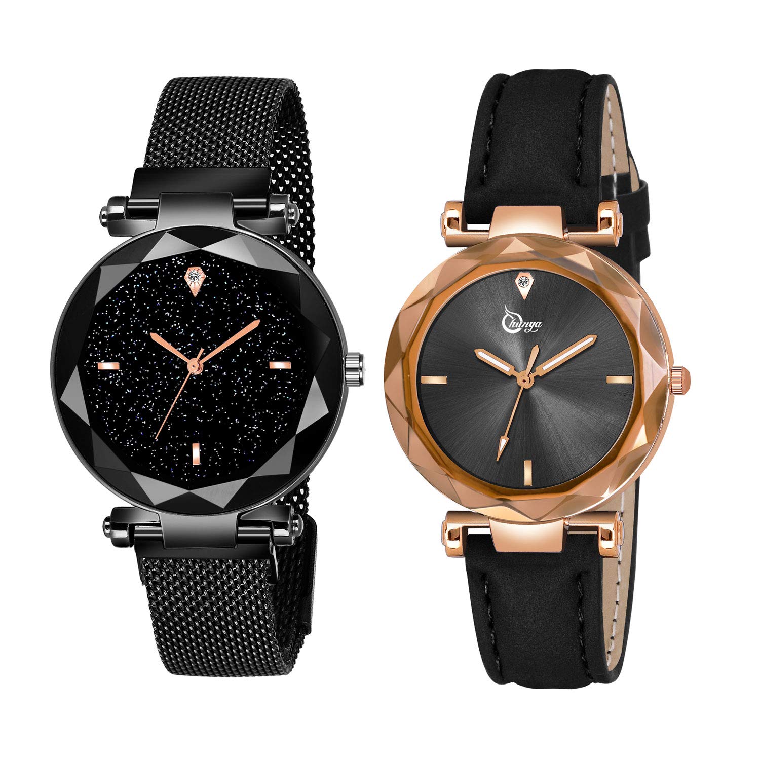 Shunya New Luxuries Looking Magnet Belt & Leather Strap Girl and Women Watch Analog Watch - for Girls Combo pack-02 (B08VDQTVM7) Amazon Price History, Amazon Price Tracker