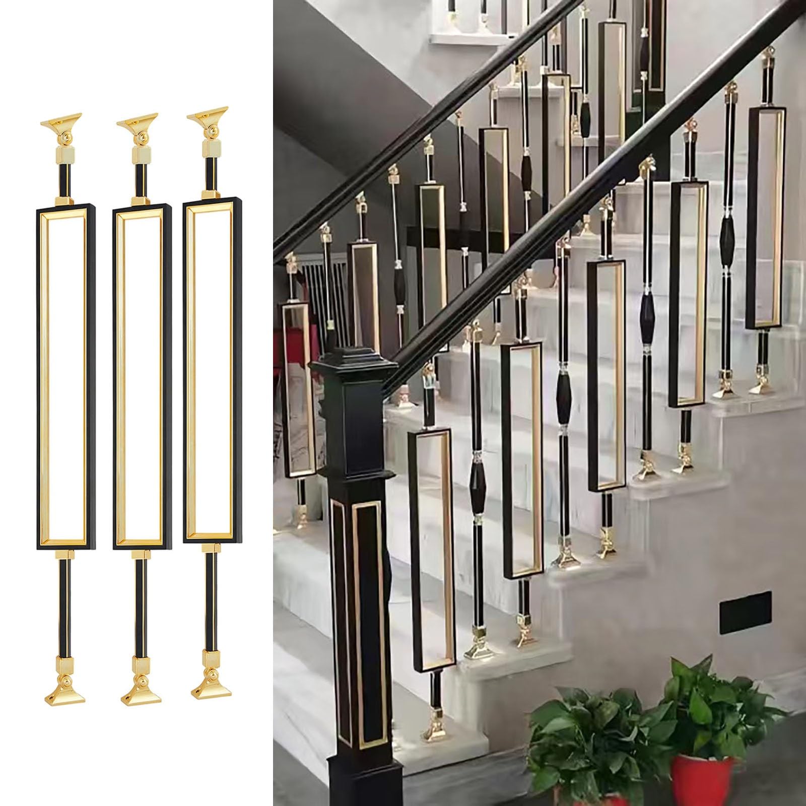 Balaustre de metal para escaleras con diseño resistente para oficinas de prestigio