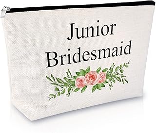 Junior Bridesmaid Gift Junior Bridesmaid Makeup Bag Maid of Honor Proposal Gift Bridal Party Gift Cosmetic Bag Bridal Shower Gift Wedding Party Gift Birthday Valentines Day Gift Travel Cosmetic Pouch