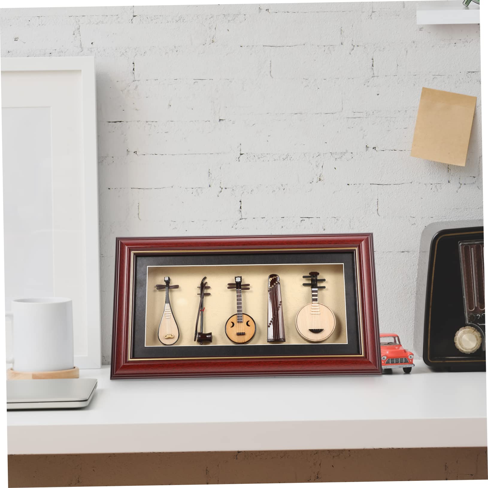 PRETYZOOM Set Miniatura di Strumenti Musicali Etnici B, 5 Pezzi | Decorazione Realistica da Tavolo, Hotel e Arredi Interni, Legno Plastica Pvc, Atmosfera Artistica