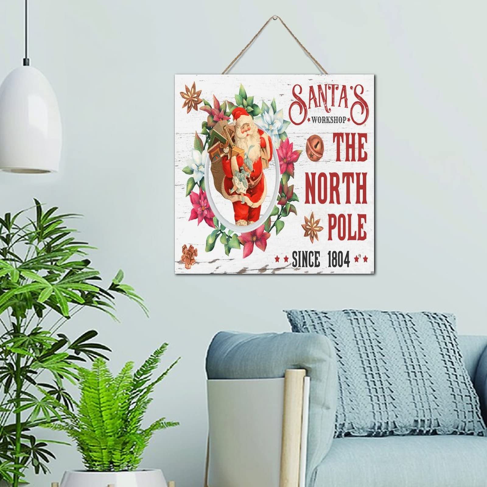 Citation décorative du Pôle Nord sur panneau bois carré