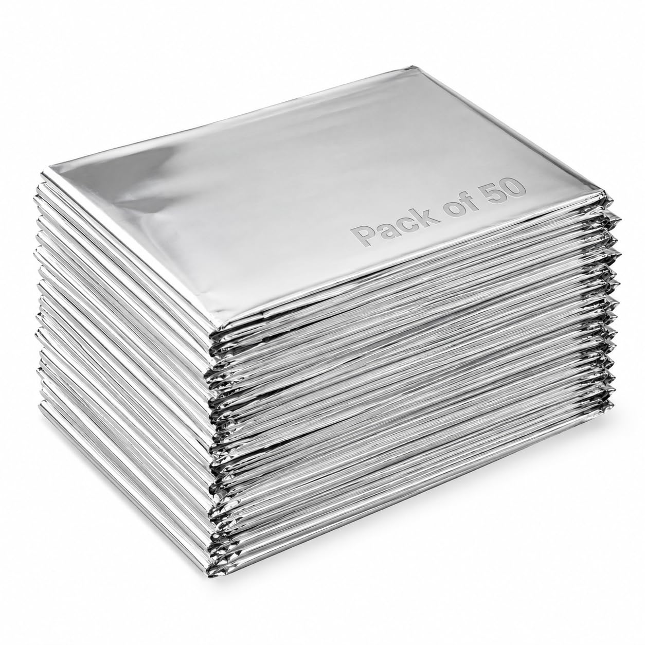 Lot of 50 Emergency Mylar Blankets - 84 x 52 by BH