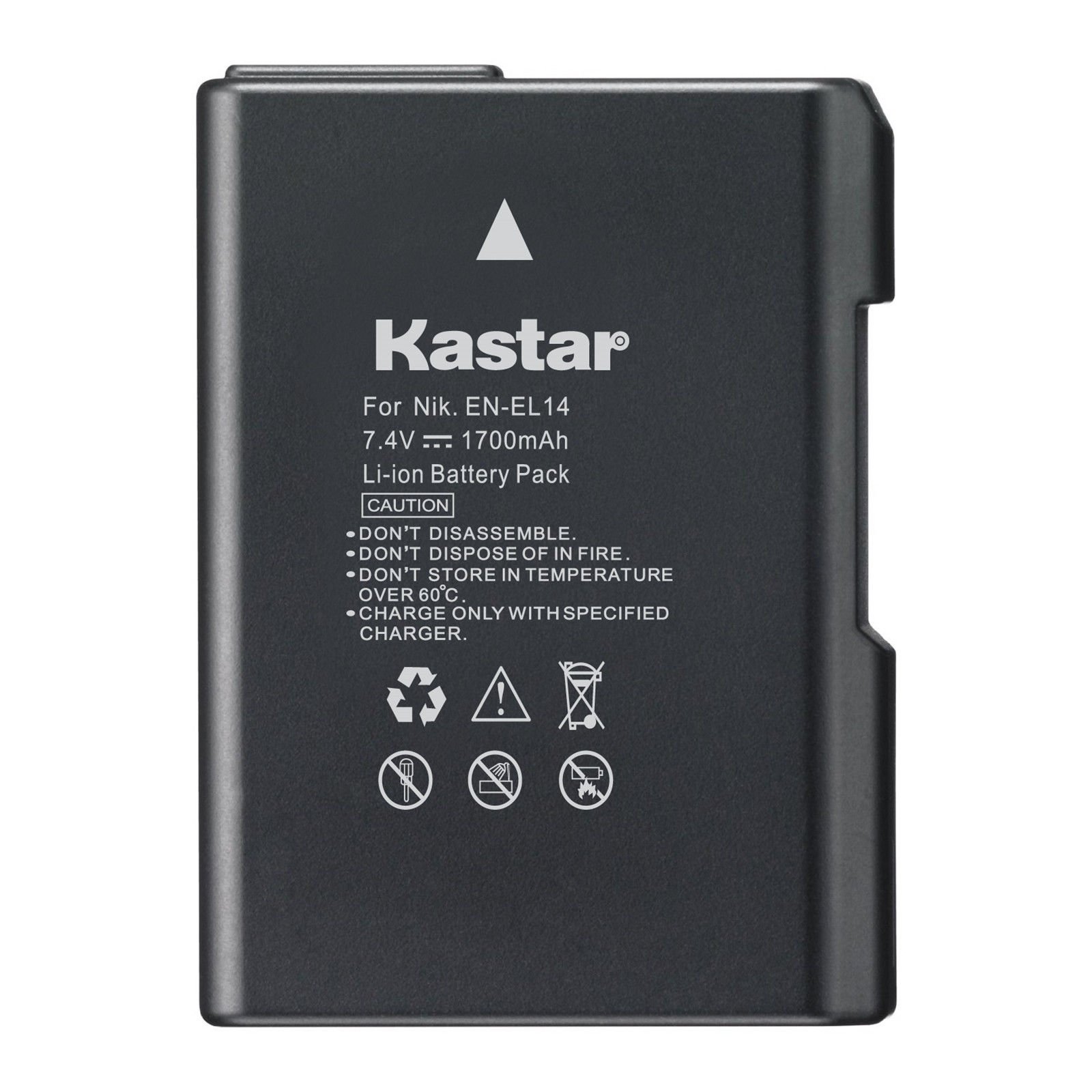 Kastar High Capacity Battery for Nikon EN-EL14 EN-EL14a MH-24, Nikon Coolpix P7000 Coolpix P7100 Coolpix P7700 Coolpix P7800 Nikon D3100 D3200 D3300 D3400 D5100 D5300 D5500 D5600 Df DSLR Camera