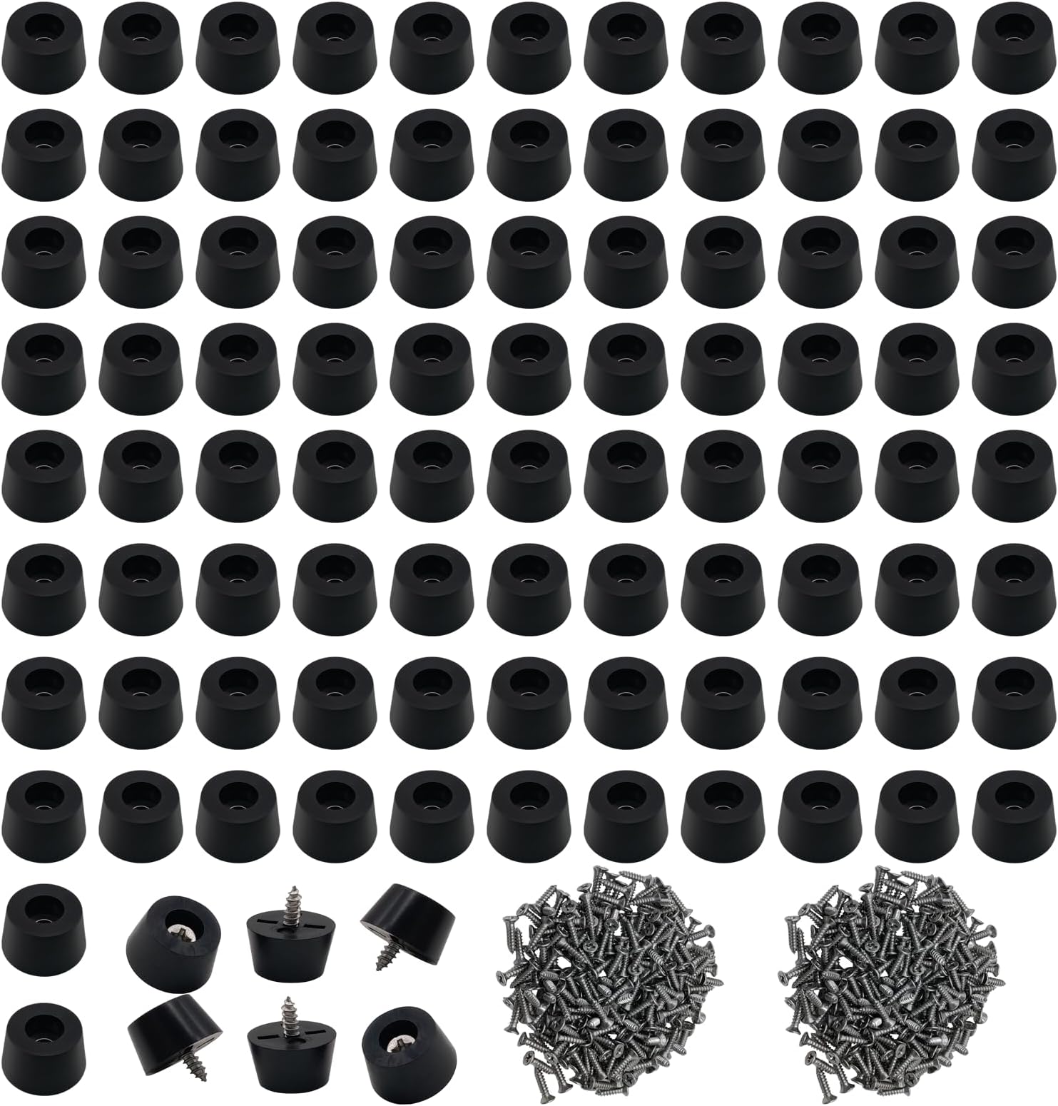 Soft Cutting Board Rubber Non Slip Feet - 200 Pieces With Stainless Steel Screws, 0.31x0.59(HD), Ideal for Kitchen and Furniture