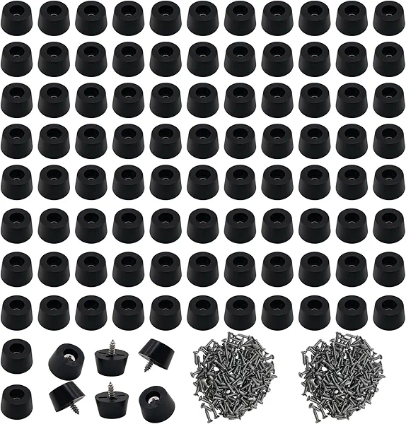 Soft Cutting Board Rubber Non Slip Feet - 200 Pieces With Stainless Steel Screws, 0.31x0.59(HD), Ideal for Kitchen and Furniture