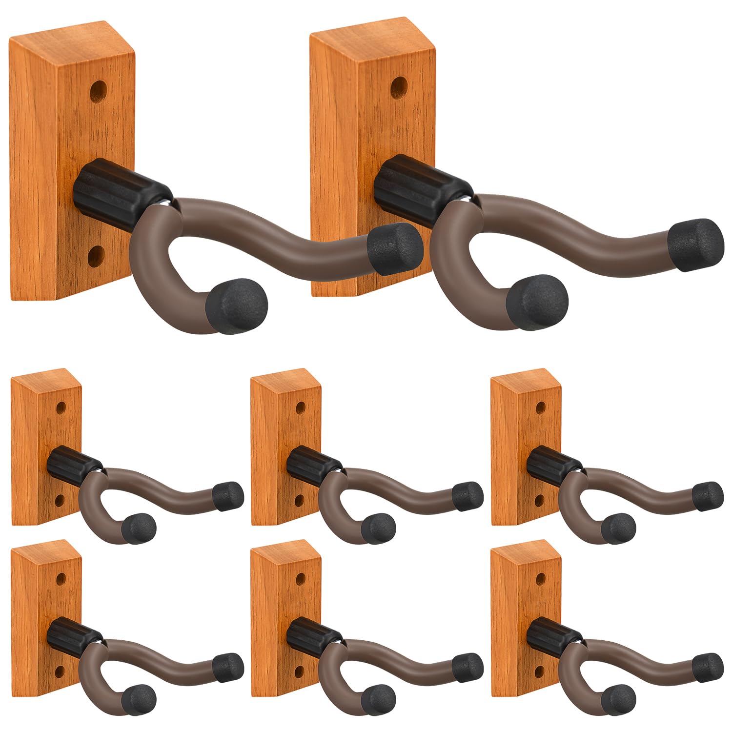 DkOvn Colgador de pared para guitarra, paquete de 8 soportes de pared para guitarra, soporte de pared de madera dura en forma de V con tornillos, para guitarra acústica, guitarra eléctrica, banjo