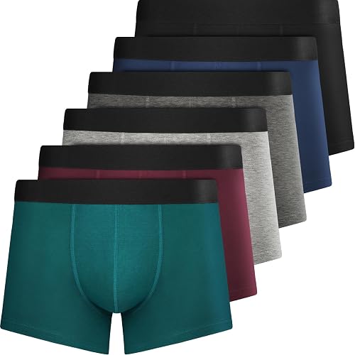 QINCAO Calzoncillos Boxer Hombre, Pack de 6, Sin Logo,Algodón Cómodo | Algodón Premium, Bordes Suaves Sin Dobladillos, Corte Ceñido, Sin Etiquetas Irritantes, Colores Resistentes al Desgaste