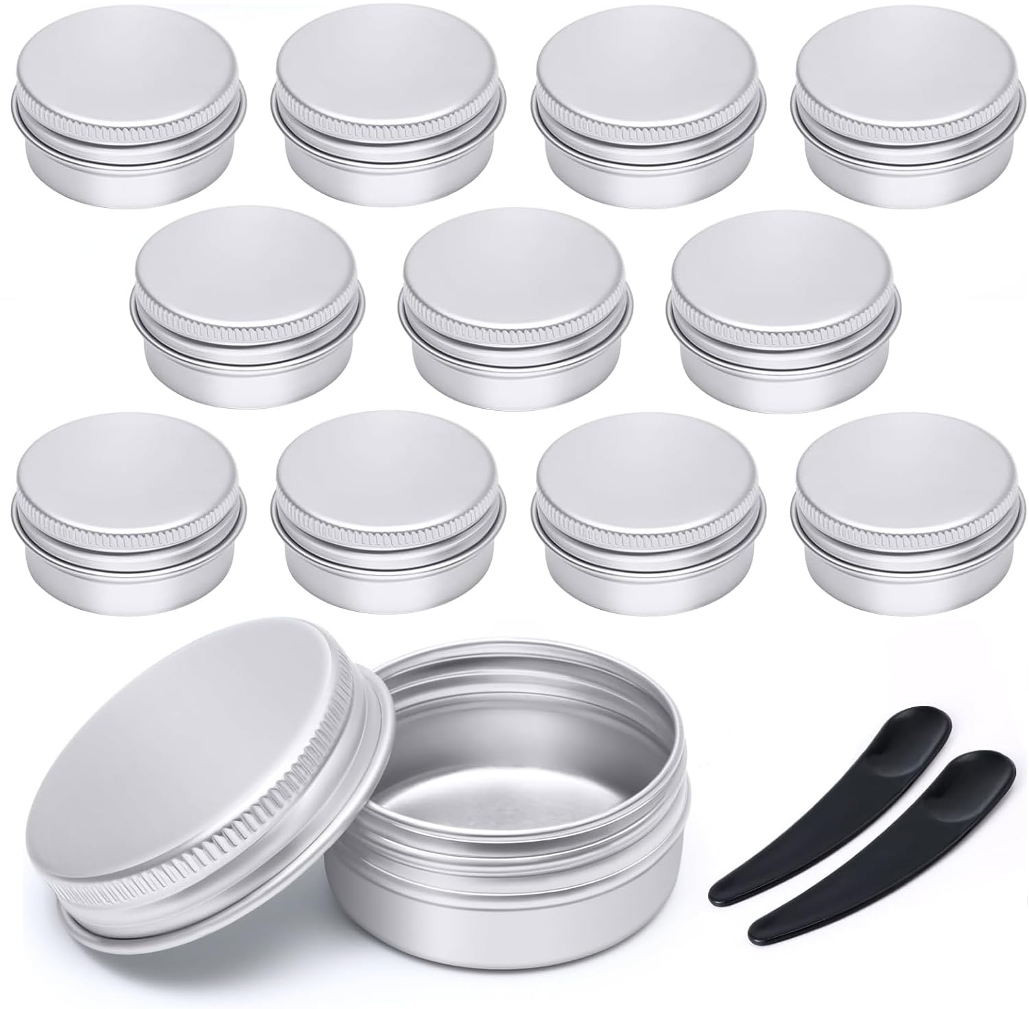 12Pcs Aluminum Tin Jars 5ml, GAUATO Travel Pots for Toiletries Sample Pots Empty Small Pot with Lids