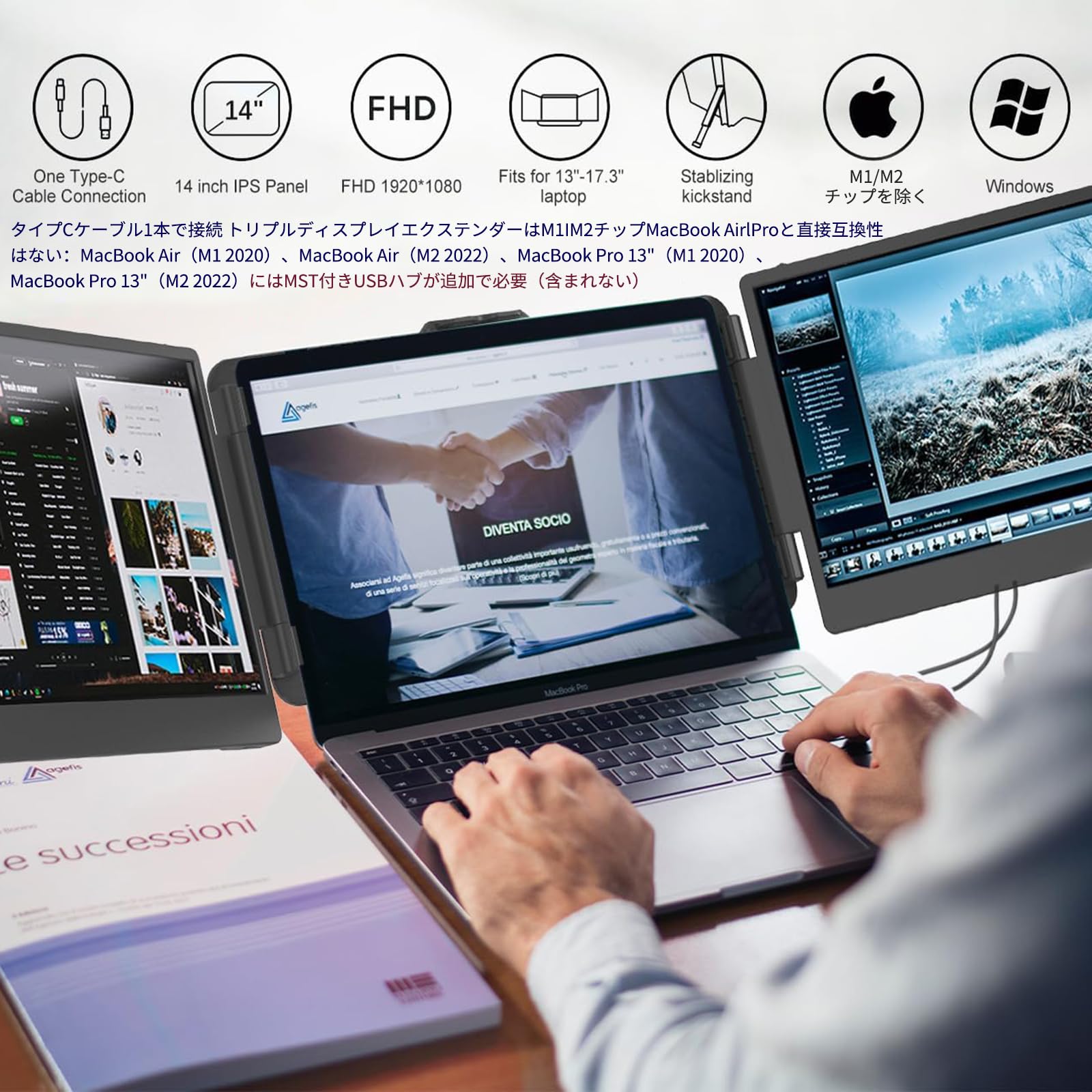 Amazon.co.jp: デュアルディスプレイ ダブルモニター トリプルモニター