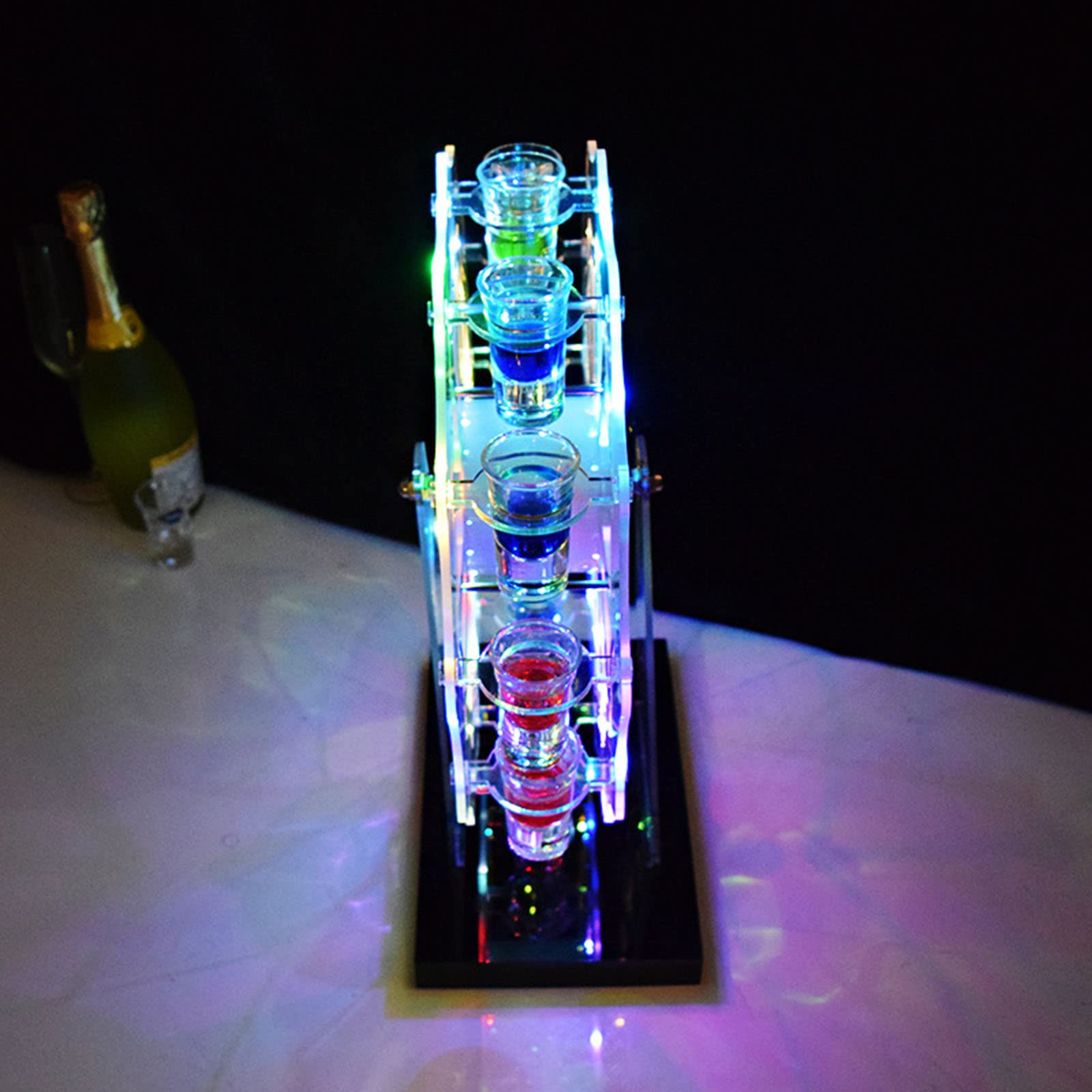 Estante de exhibición de Botellas de Licor LED Rueda de la Fortuna Soporte para Copa de cóctel 12 Equipo de Bar de Tazas Soporte de exhibición Club de Aves de Navidad Estante de Almacenamiento
