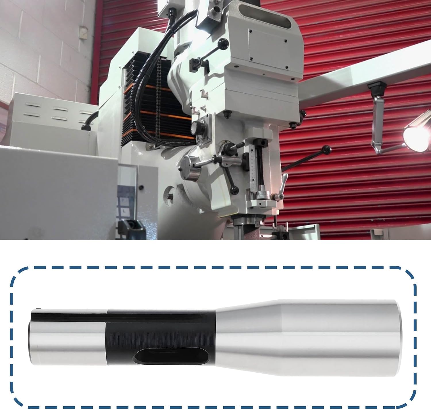SING F LTD R8 To MT3 Morse Taper Drill Chuck Arbor Reducing Adapter 7/16-20UNF Thread for Arbor Milling Machine, L 153mm