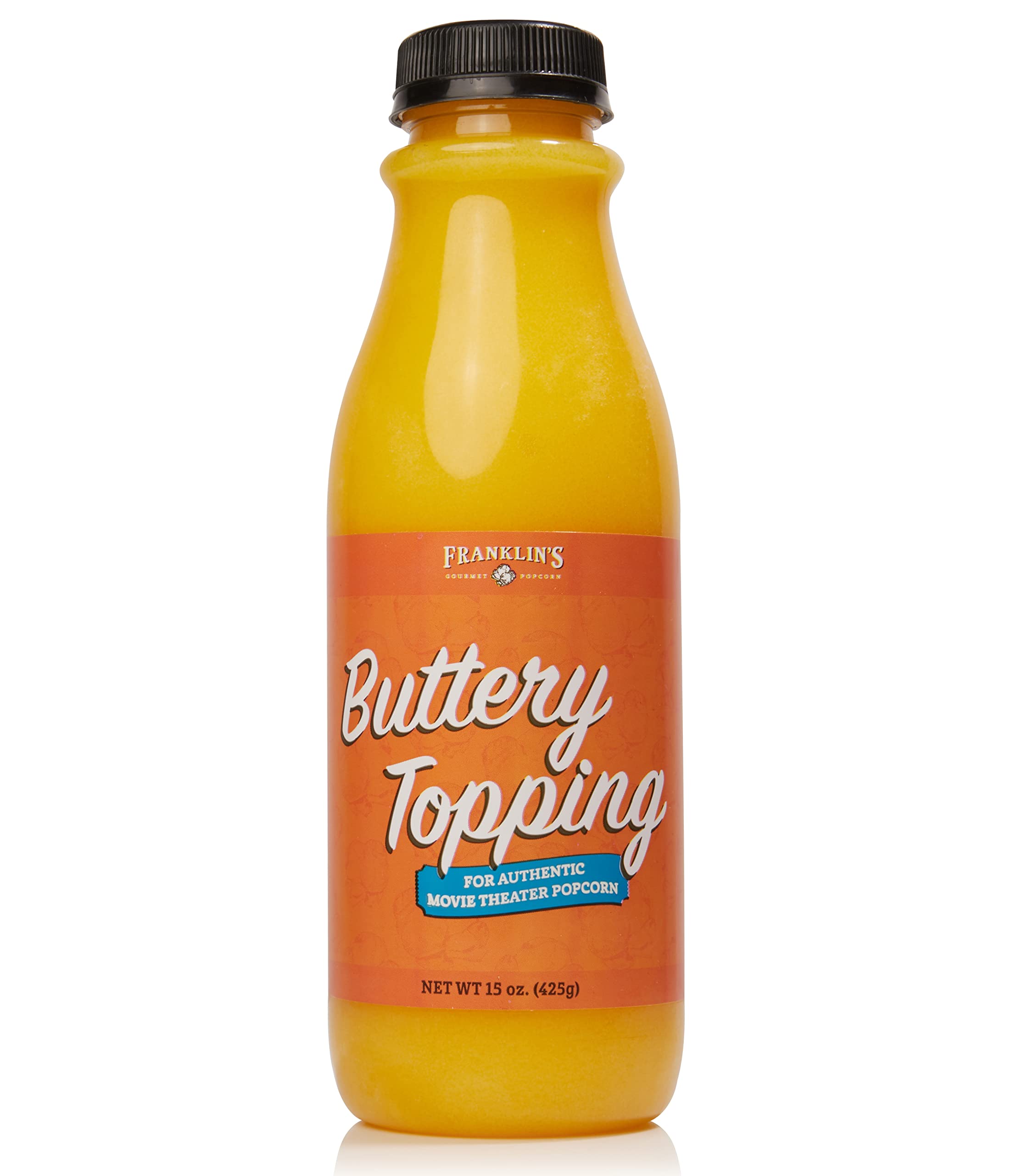 Buttery Popcorn Topping - Kosher, Gluten Free, Vegan & Zero Trans Fat Popcorn Butter Topping - Popcorn Flavoring for Authentic Movie Theater Taste - 15 oz.
