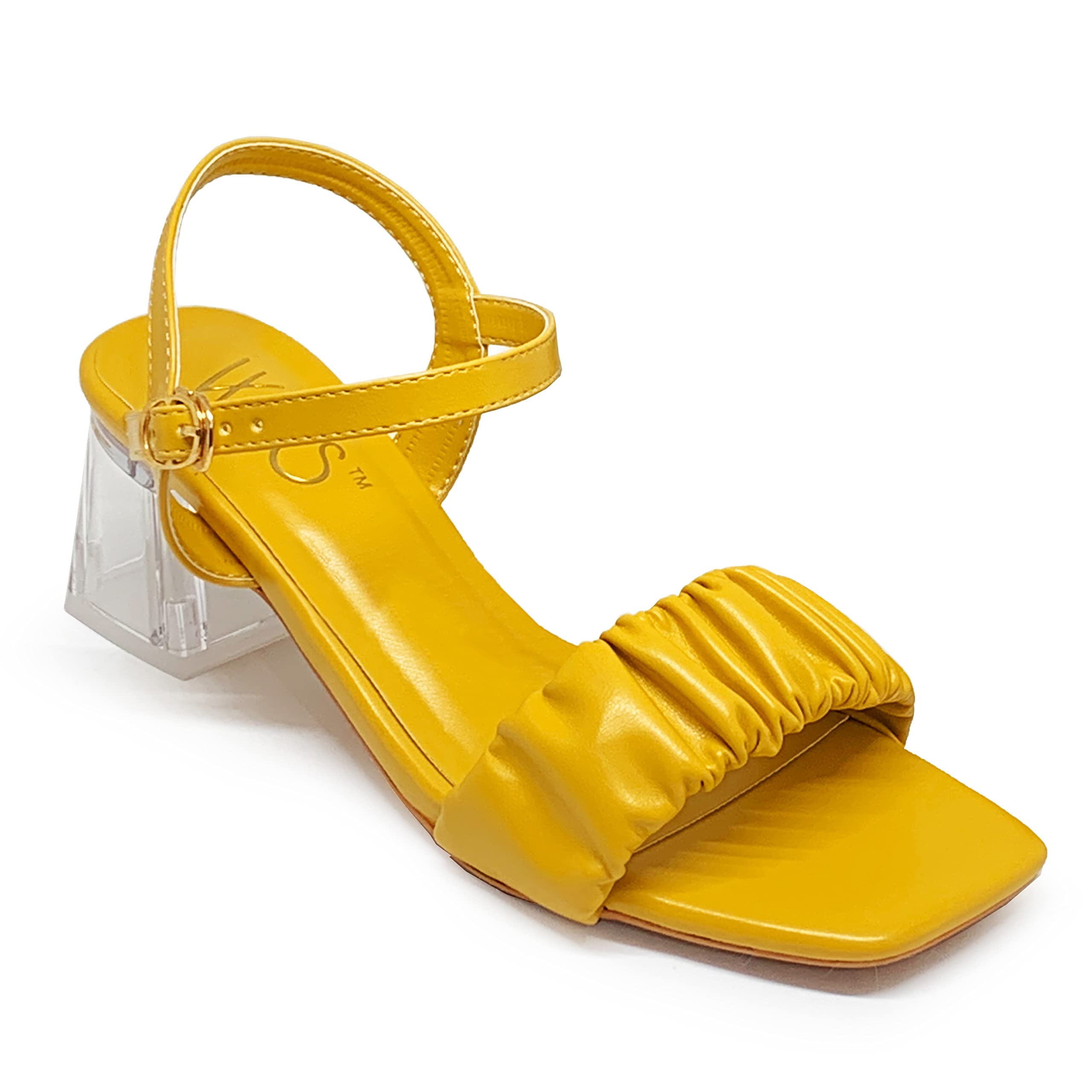 WFS Women 2.5 Inch Transparent Block Heel Fashion Sandals,Yellow,36 (B09TW1SSL8) Amazon Price History, Amazon Price Tracker