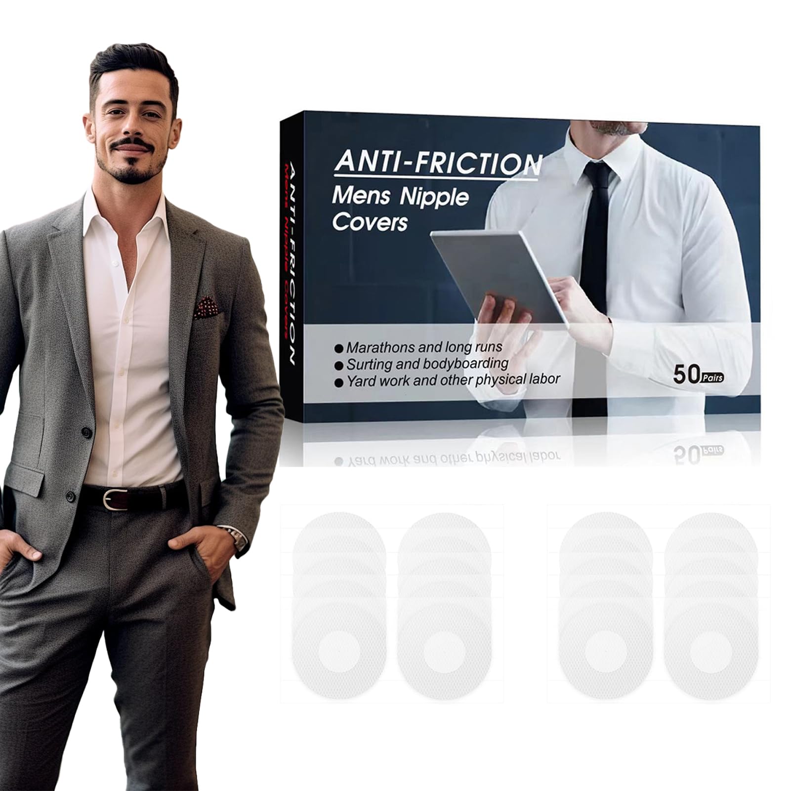 HNZGYB 100Pcs Nipple Covers Sticker Men, Anti-Chafing, Ultra Comfortable, Hypoallergenic Materials, shield Running Gear, Anti Chafe Marathon