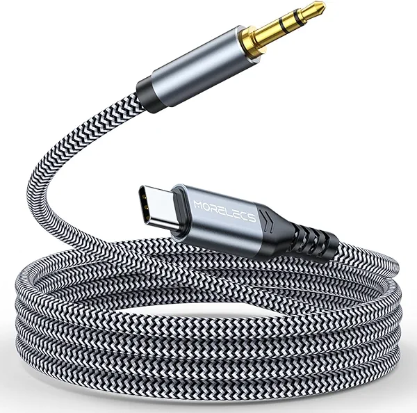MORELECS Aux to USB C, 3.3ft Aux Cord to USB C Compatible with iPhone 15/16/17, Galaxy S24/S23, iPad Pro, Pixel - Type C to 3.5mm Cord for Car, Headphones, Speakers