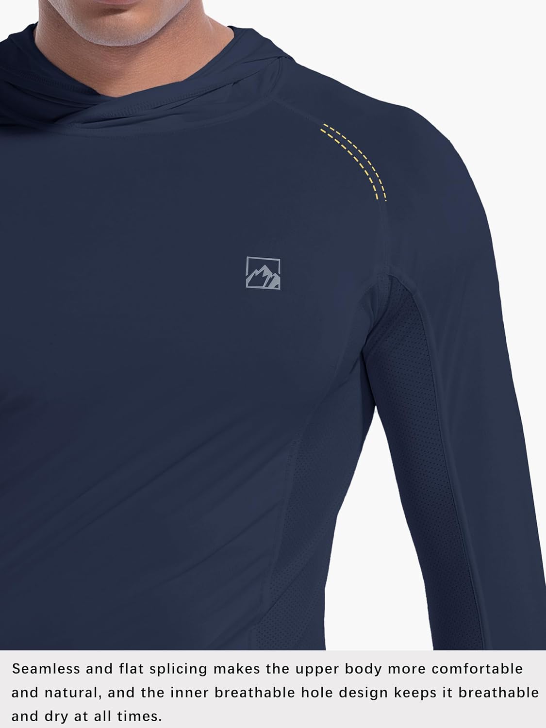 Men's UPF50+ Hoodie Shirts Rash Guard Long Sleeve UV Sun Protection Lightweight Quick Dry SPF Fishing Athletic Running Swim - Image 5
