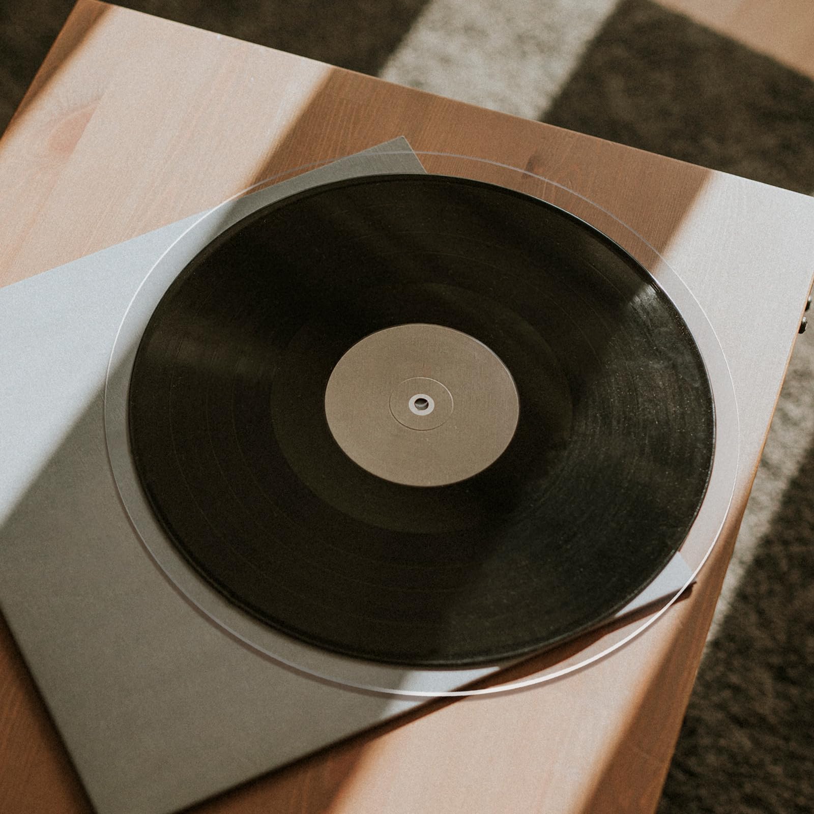 Cabilock Tapete Acrílico para Tocadiscos Diseño Único, Antideslizante y Transparente Que Mejora la Claridad del Sonido y Reduce la Estática en Discos de Vinilo
