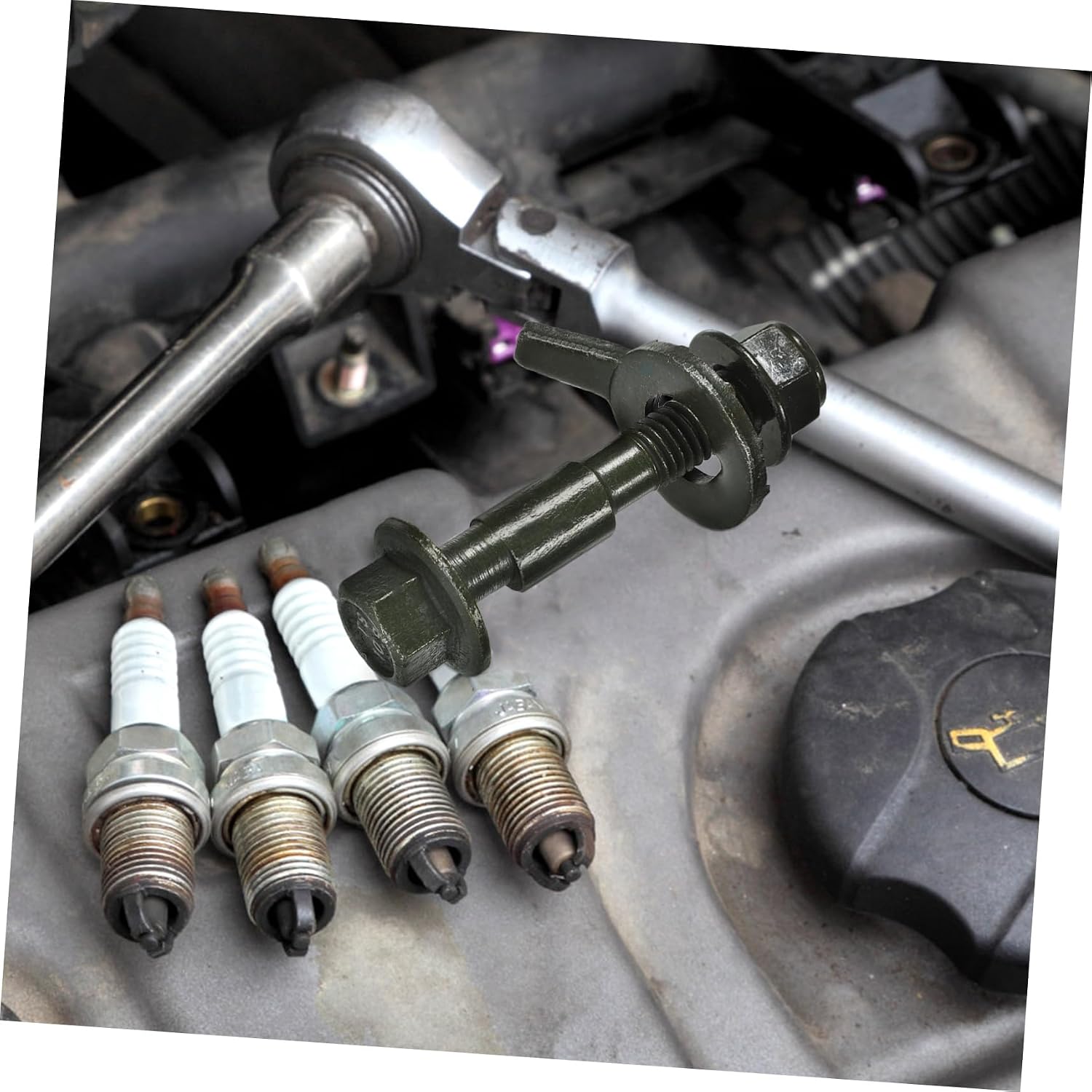 4Pcs Adjustable Bolt Kit for Vehicles Precision Wheel Alignment Cam Bolt Eccentric Design for Enhanced Stability Performance for Mechanics DIY Enthusiasts