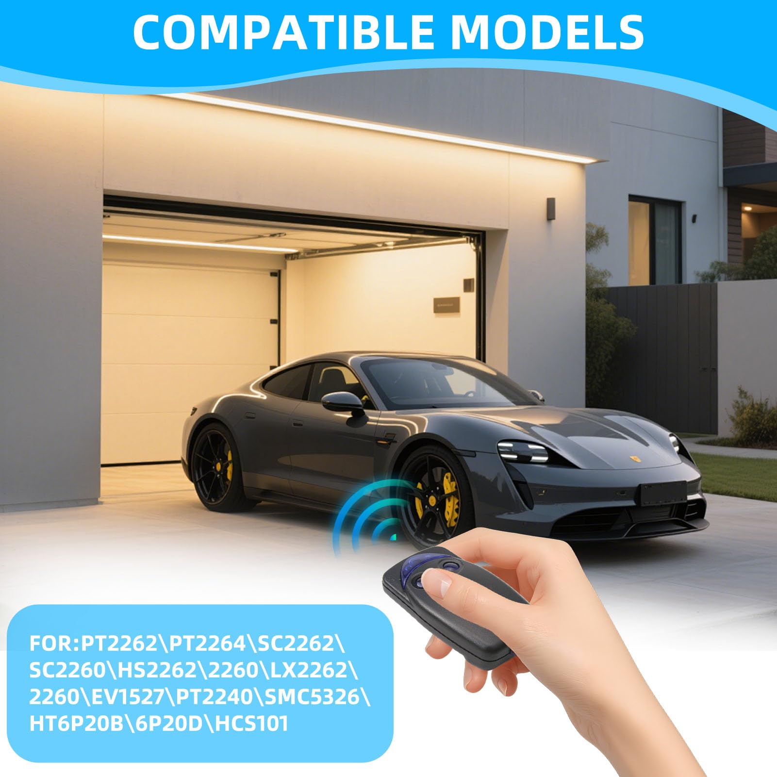 2 Pezzi 433.92MHz Telecomando Cancello per NICE FlO2r-s, Telecomandi 2 Tasti Rolling Code per Nice Bella Porta Automatica Compatibile con Ricevitori FLOXR FLOXIR FLOX2R OXI OX2 - 5