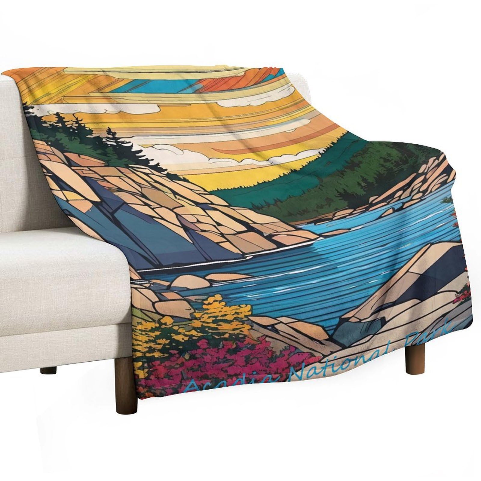 NOUCAN Yellowstone National Park - Manta De Viaje Con Paisaje, Vista Escénica Natural De Montaña, Ropa De Cama Cálida Para Invierno, Regalo De Cumpleaños, Navidad, Viajes, 50 X 60 Pulgadas