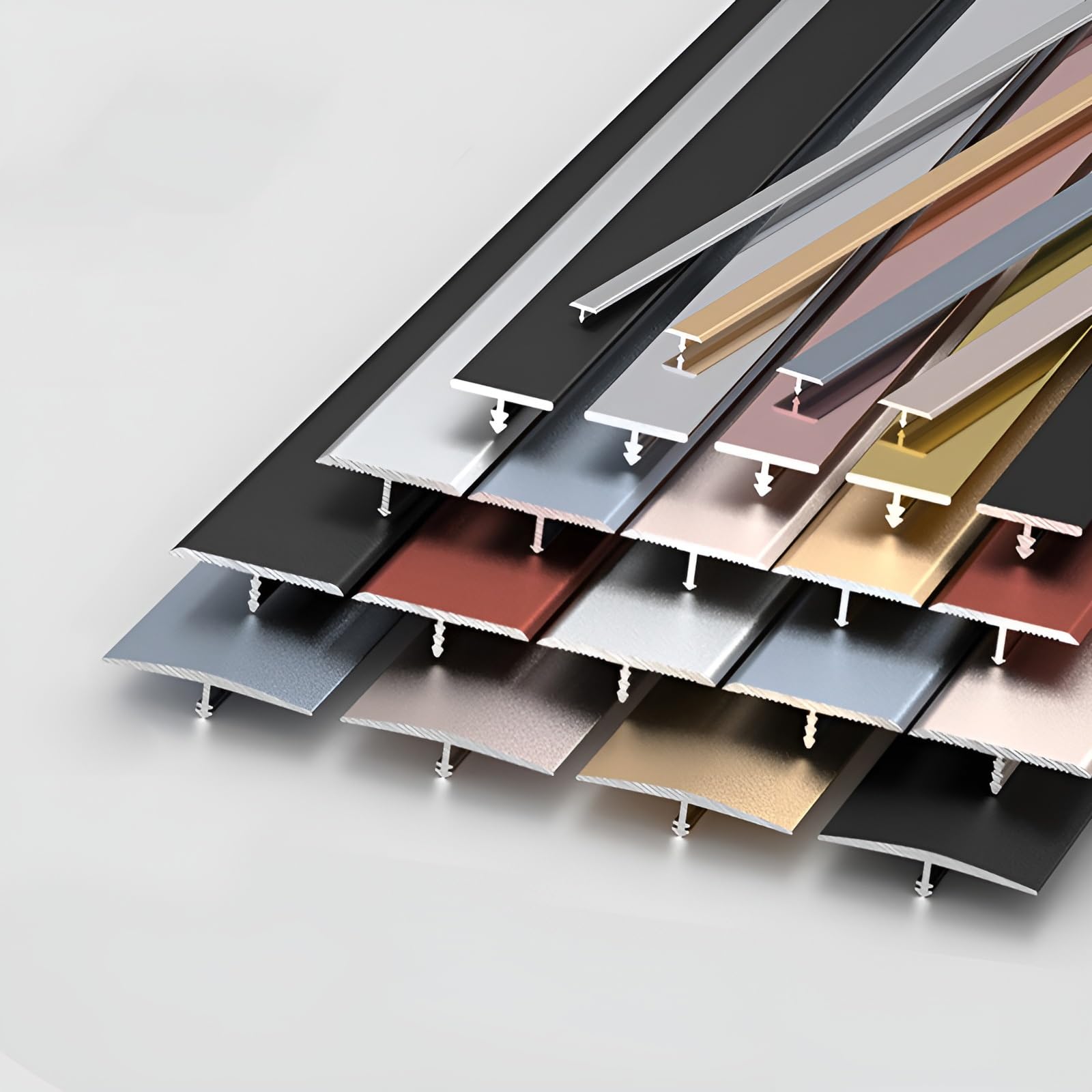 Door Bar Transition Strip 90cm*3pcs Aluminum T Molding Trim For Thresholds And Floor Dividers Carpet Edge Strip Ideal For Seamless Carpet, Laminate & Tile Edges(Iron Gray,3.3cm/1.29in)