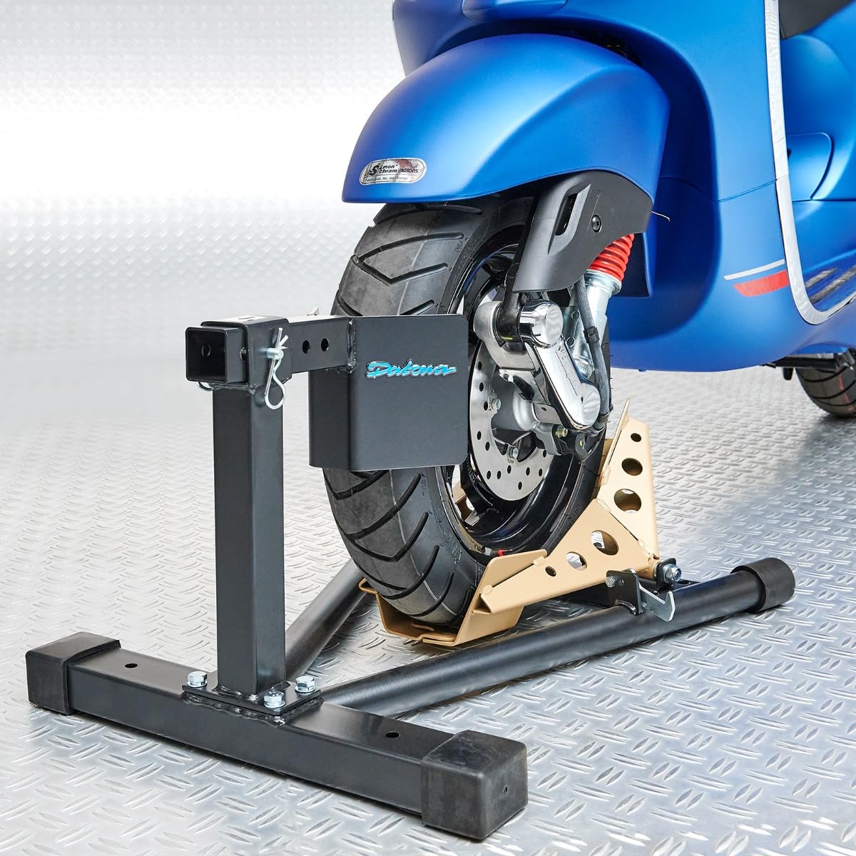 Datona Radwippe für Roller – Motorradständer 10 bis 16 Zoll & 100-140 mm Reifen – Sicherer Stand mit Kipp-Mechanismus für Transport & Winterlagerung