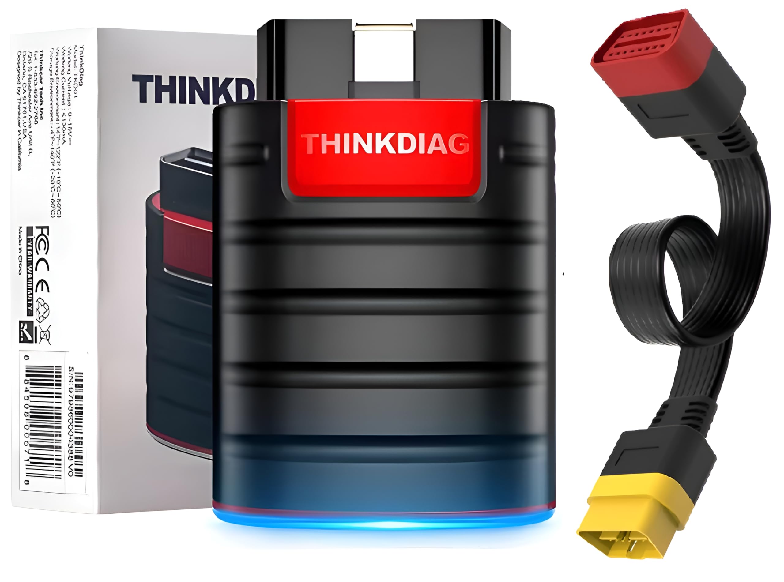 ThinkDiag Bluetooth OBD2 Diagnostic Tool + 16-Pin Extension Cable | Full System Scan, Live Data, Check Engine/ABS/SRS, iOS/Android | Supports All 1996+ OBD2 Vehicles | 15+ Reset Functions 1 Year Free-image-0