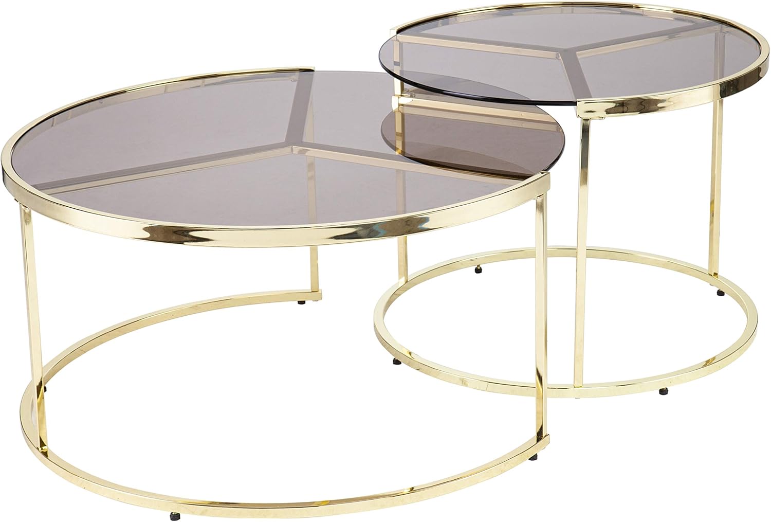 SEI Furniture Martley Set Cocktail Table, Smoked Glass/Brass
